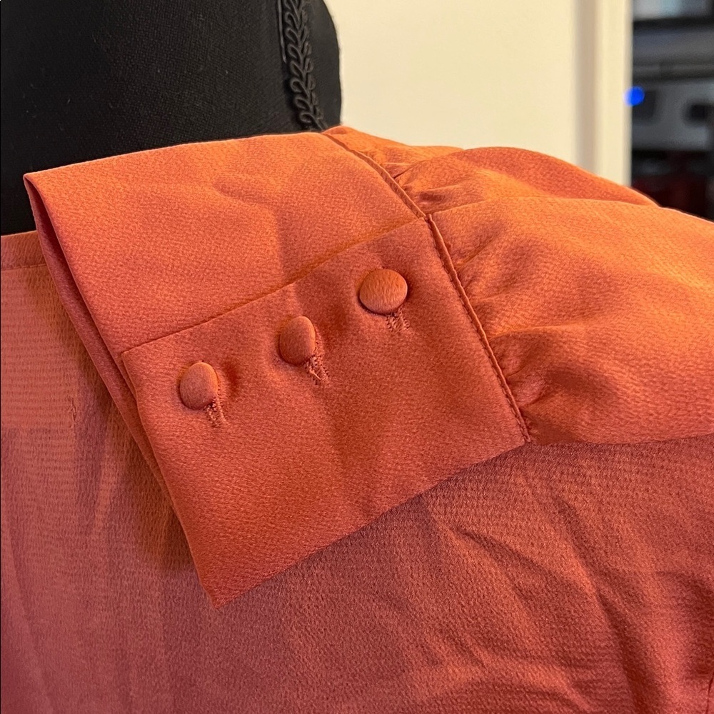 NWT DO+BE Elegant Orange Long Sleeve Dress - Picture 9 of 12